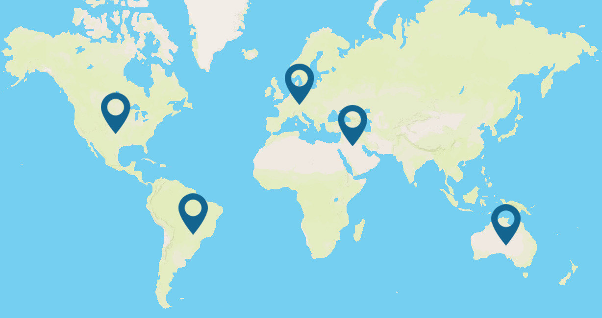 Map showing coworking spaces