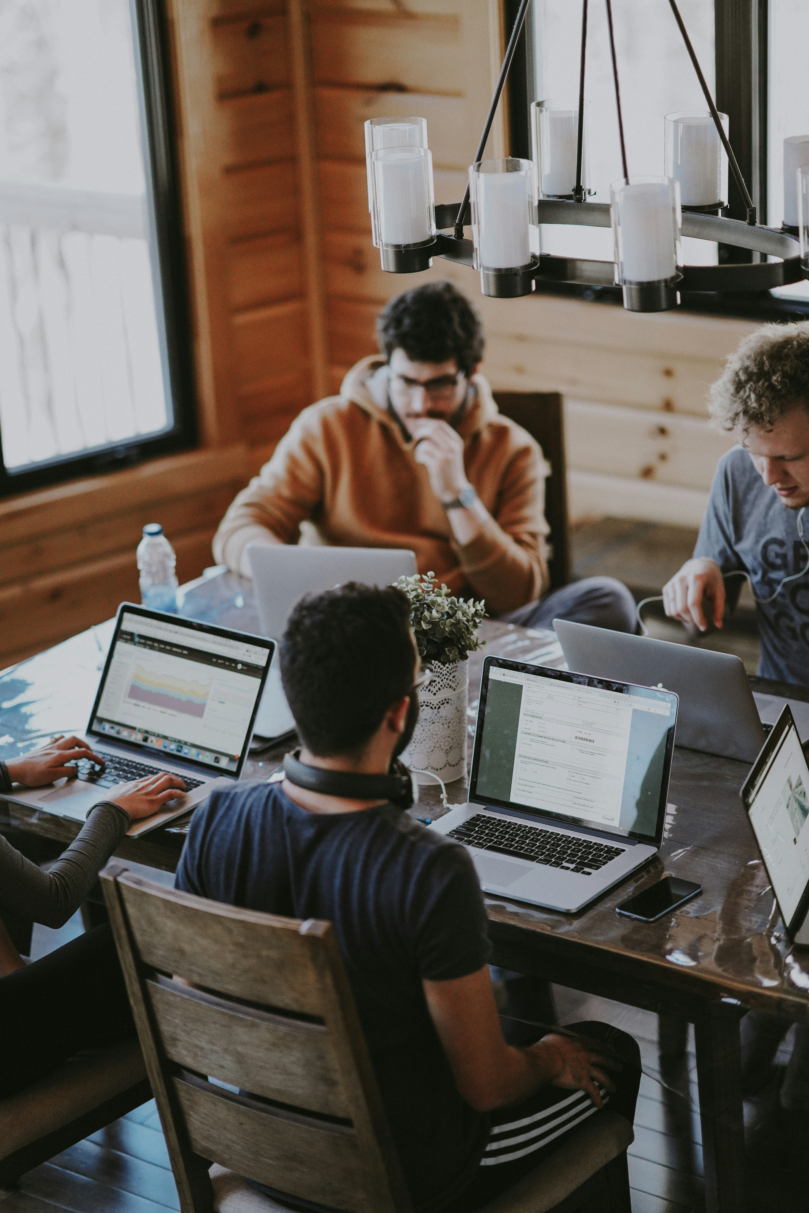Team working in coworking space