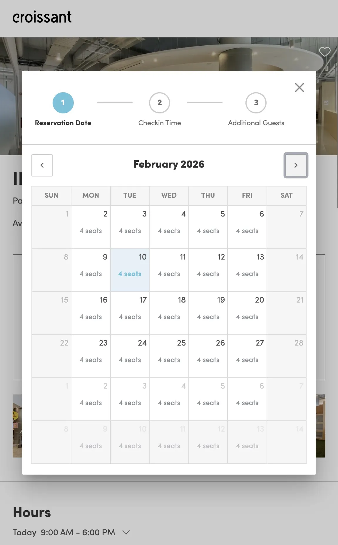 Reserve seat feature showing advance booking interface