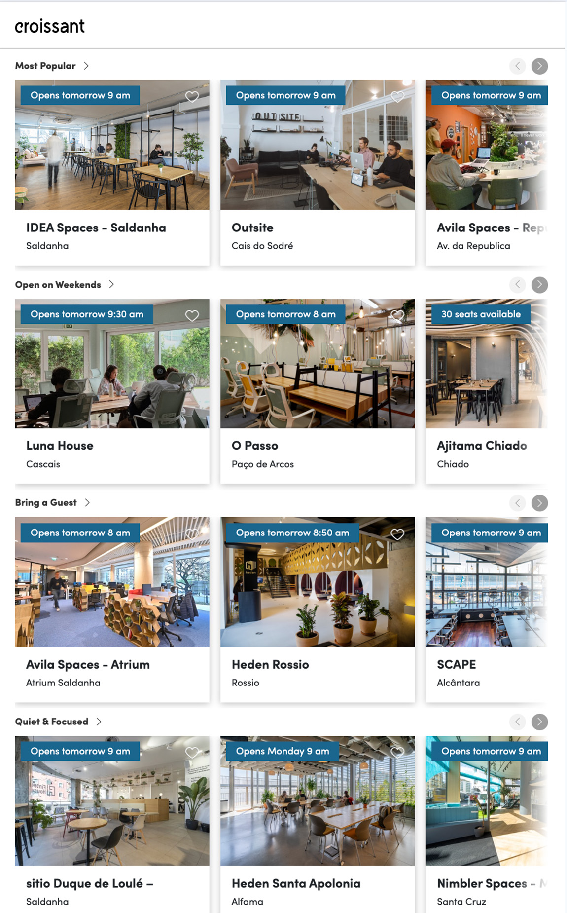 Space recommendations feature showing personalized workspace suggestions
