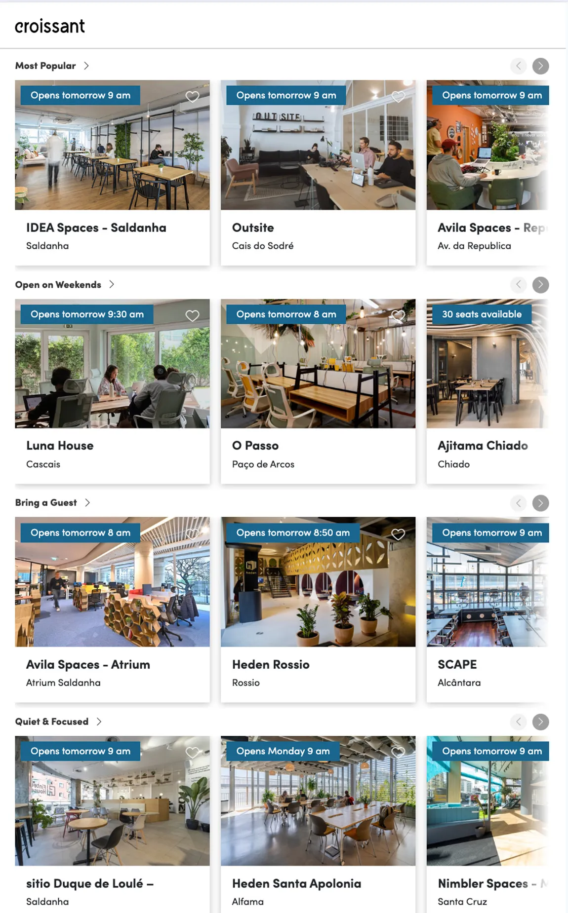 Space recommendations feature showing personalized workspace suggestions