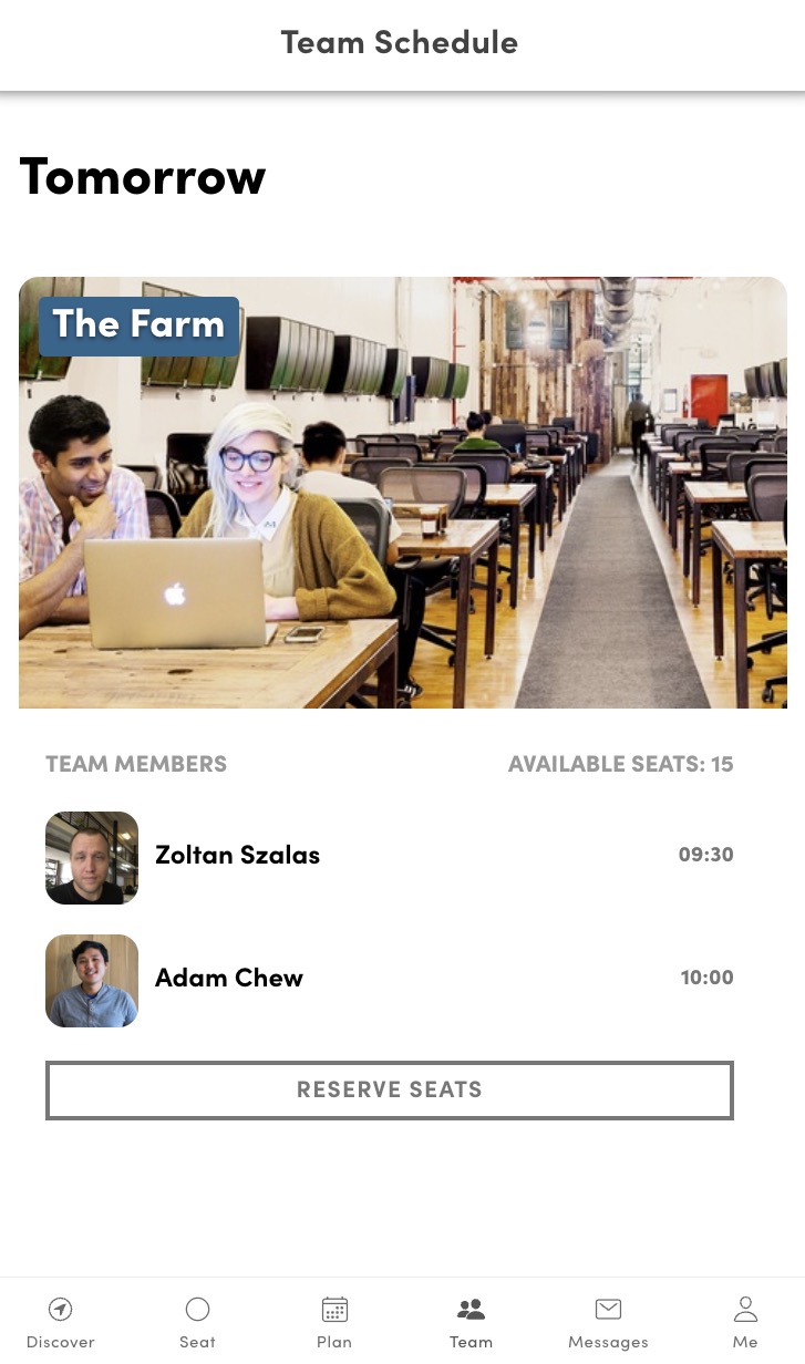 Team collaboration feature showing teammate workspace plans