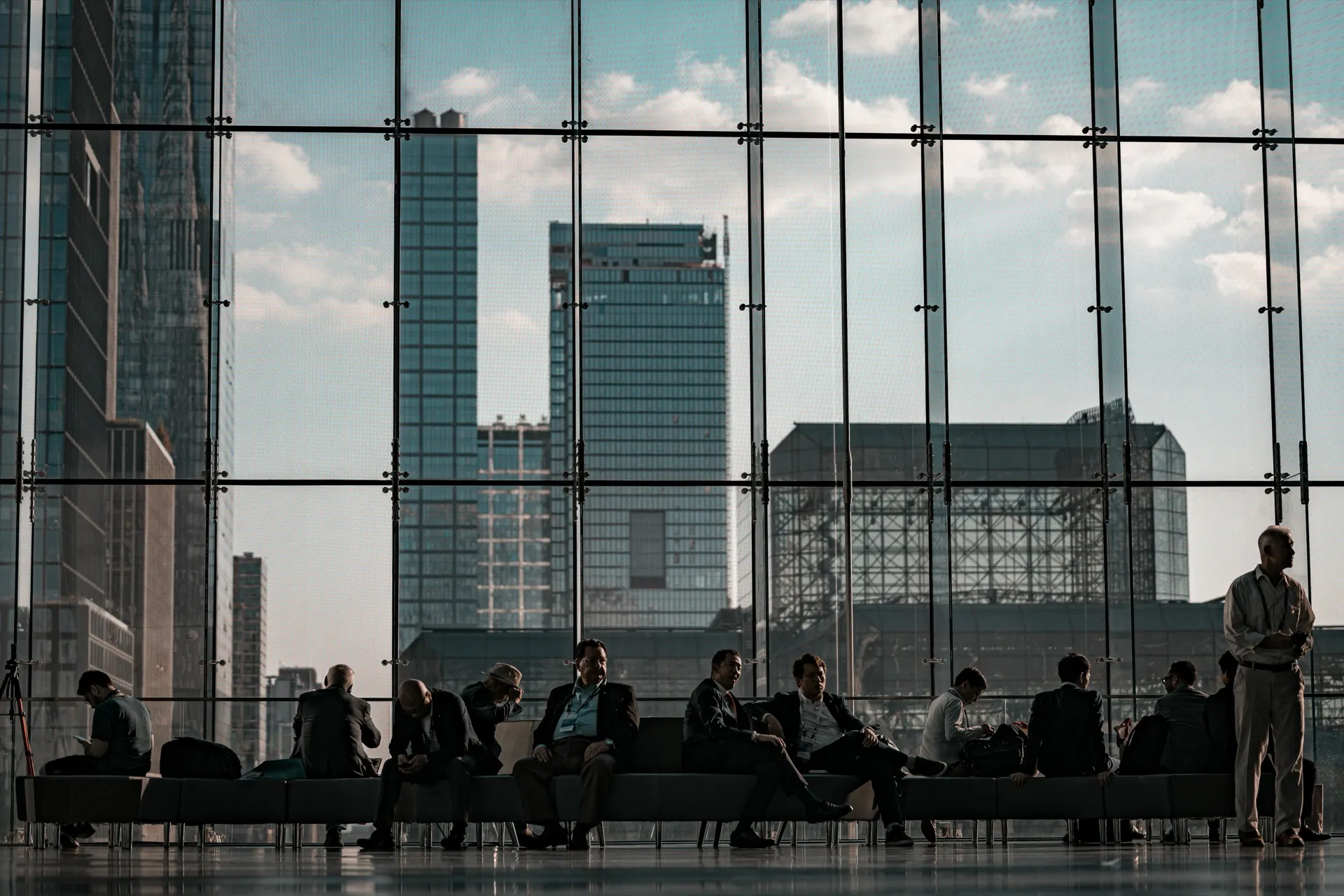 A modern executive office environment representing the evolving Chief of Staff role in the flexible work era