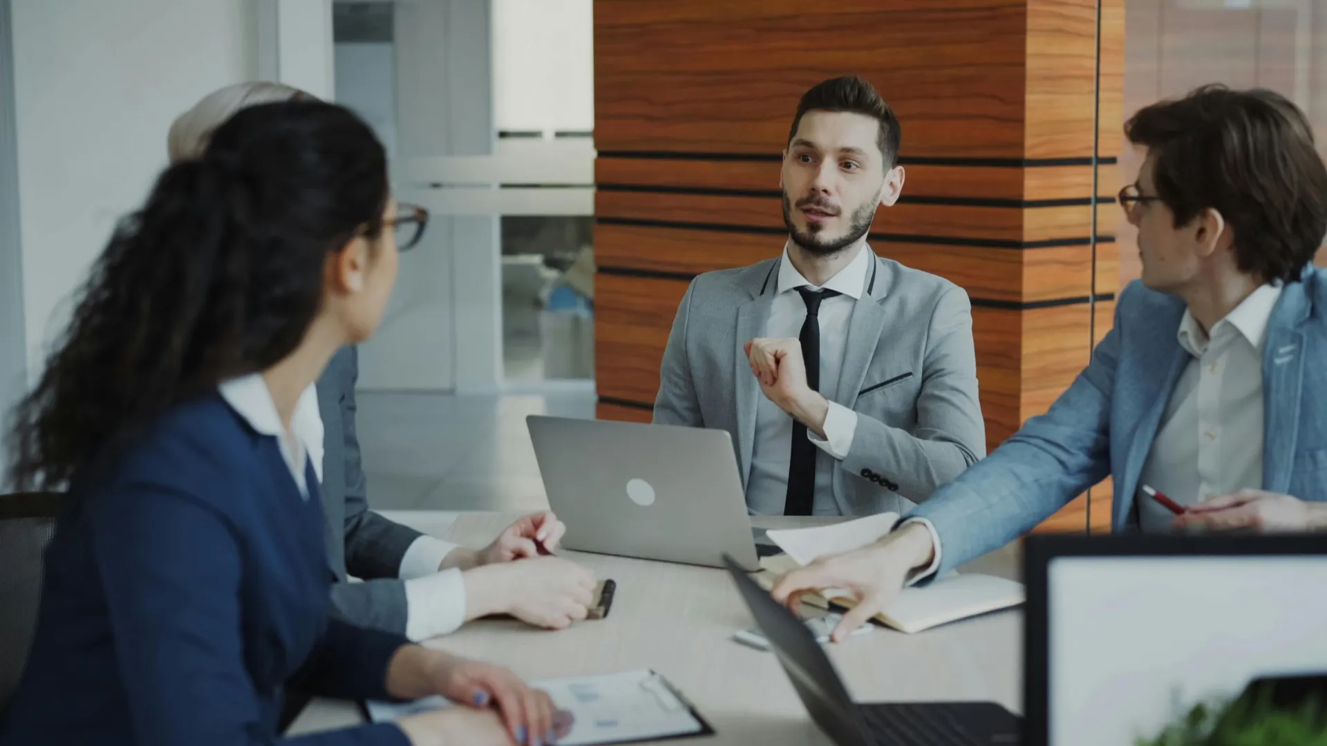 A modern flexible workspace interior, representing the kind of professional environment Chiefs of Staff must provision globally