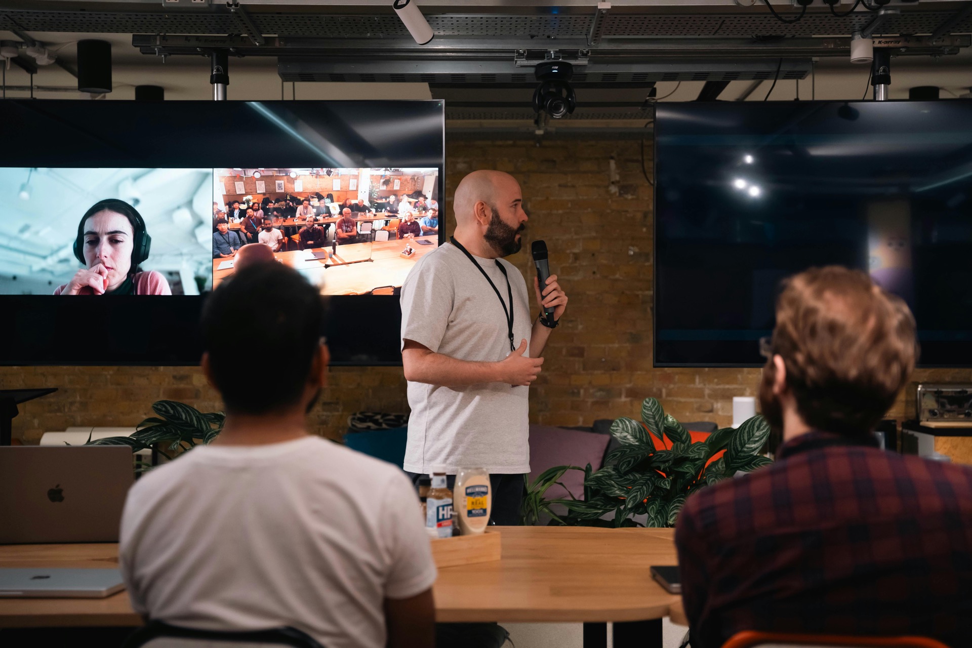 Hybrid meeting with remote and in-person participants