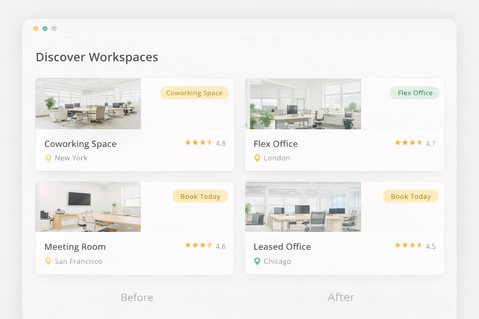 Multiple workspace types