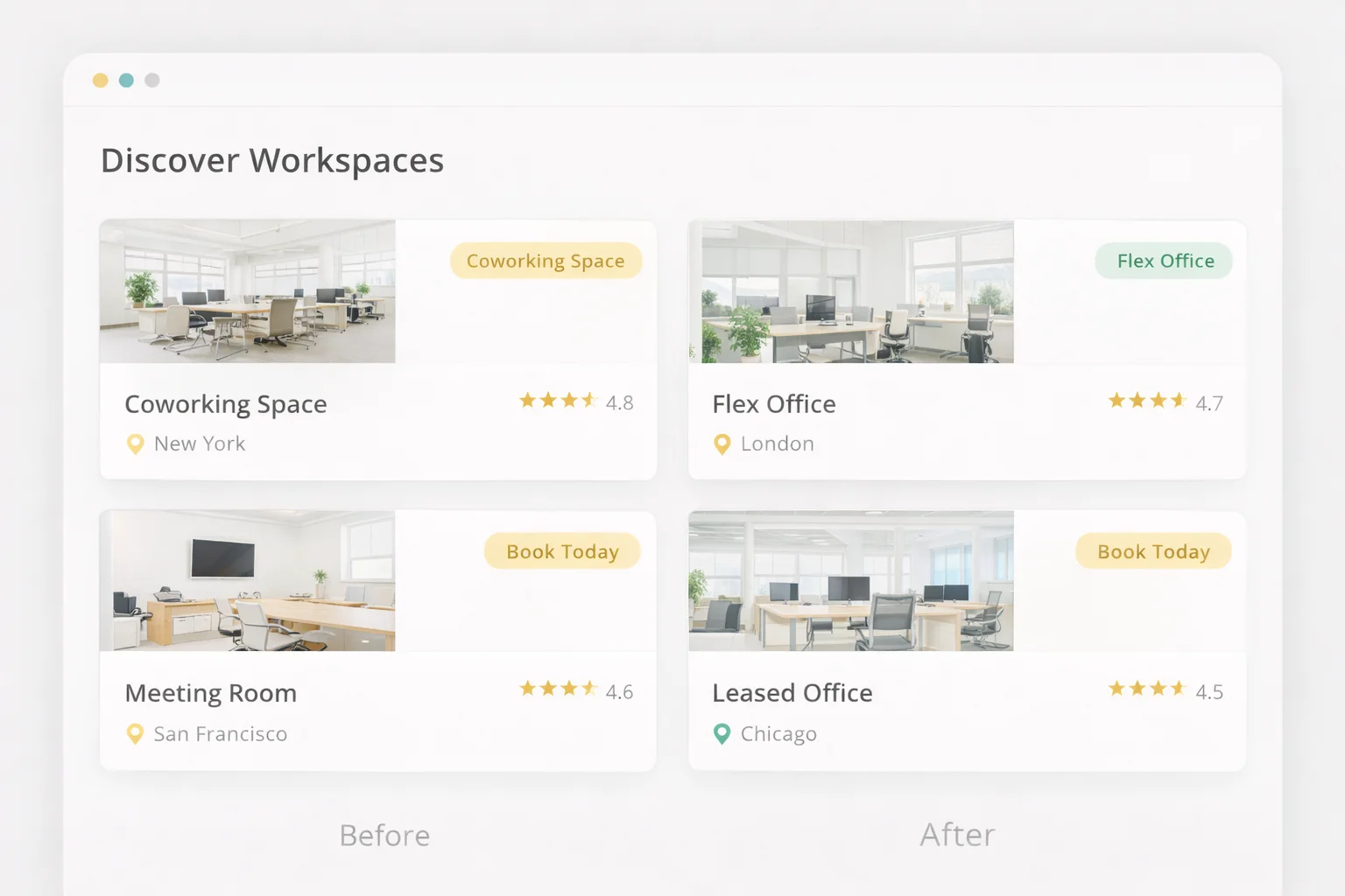 Multiple workspace types