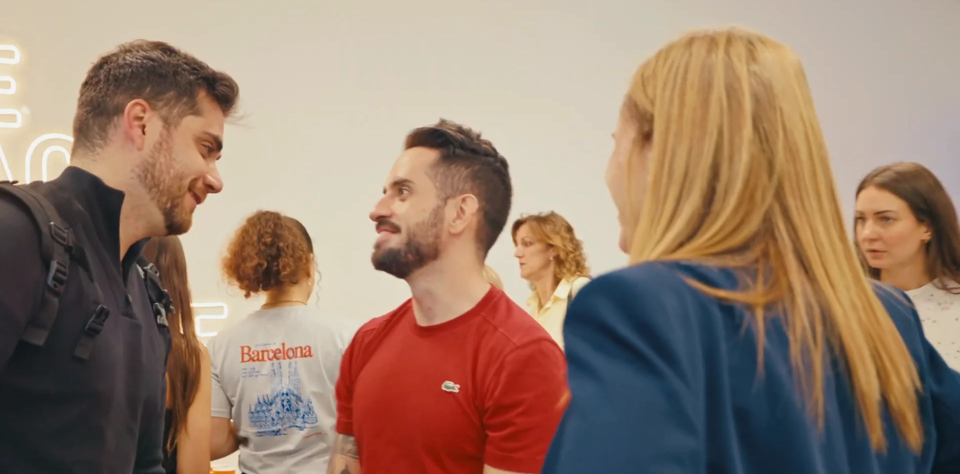 Teams meeting in person at the Croissant HR Breakfast in Barcelona